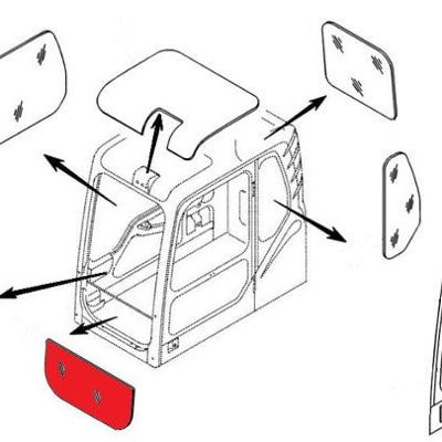 Стекло лобовое нижнее (триплекс) 4651654 HITACHI серия ZAXIS-3