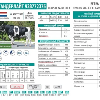 Семя/сперма быков-производителей